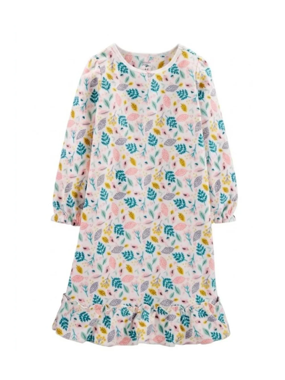 Carter's Girls' Sleepwear Fleece Pajamas Floral Print Nightgown 4-5 years